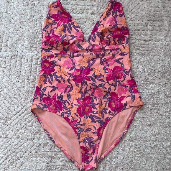 Old Navy Matching V-Neck One-Piece Swimsuit XXL - Picture 1 of 5
